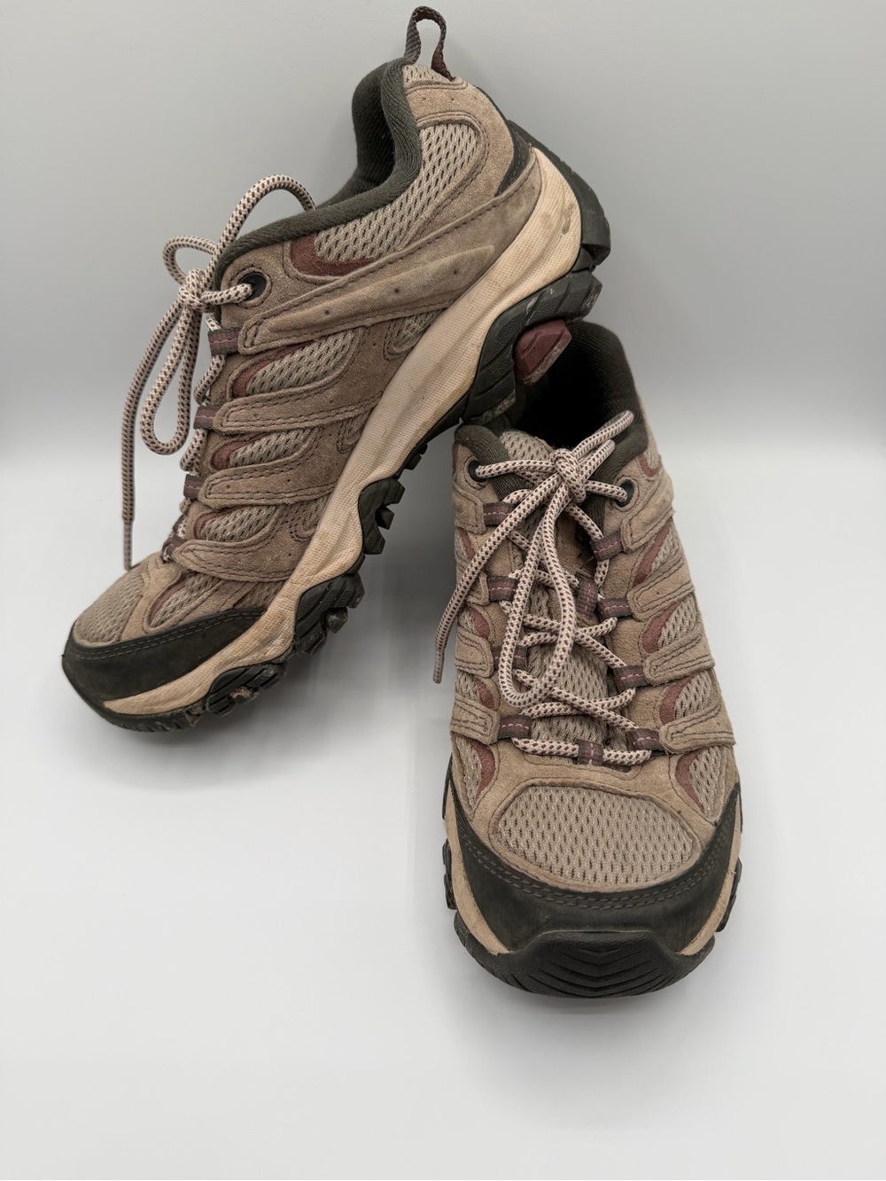 Merrell Womens Beige and Brown Mesh Trail Shoes